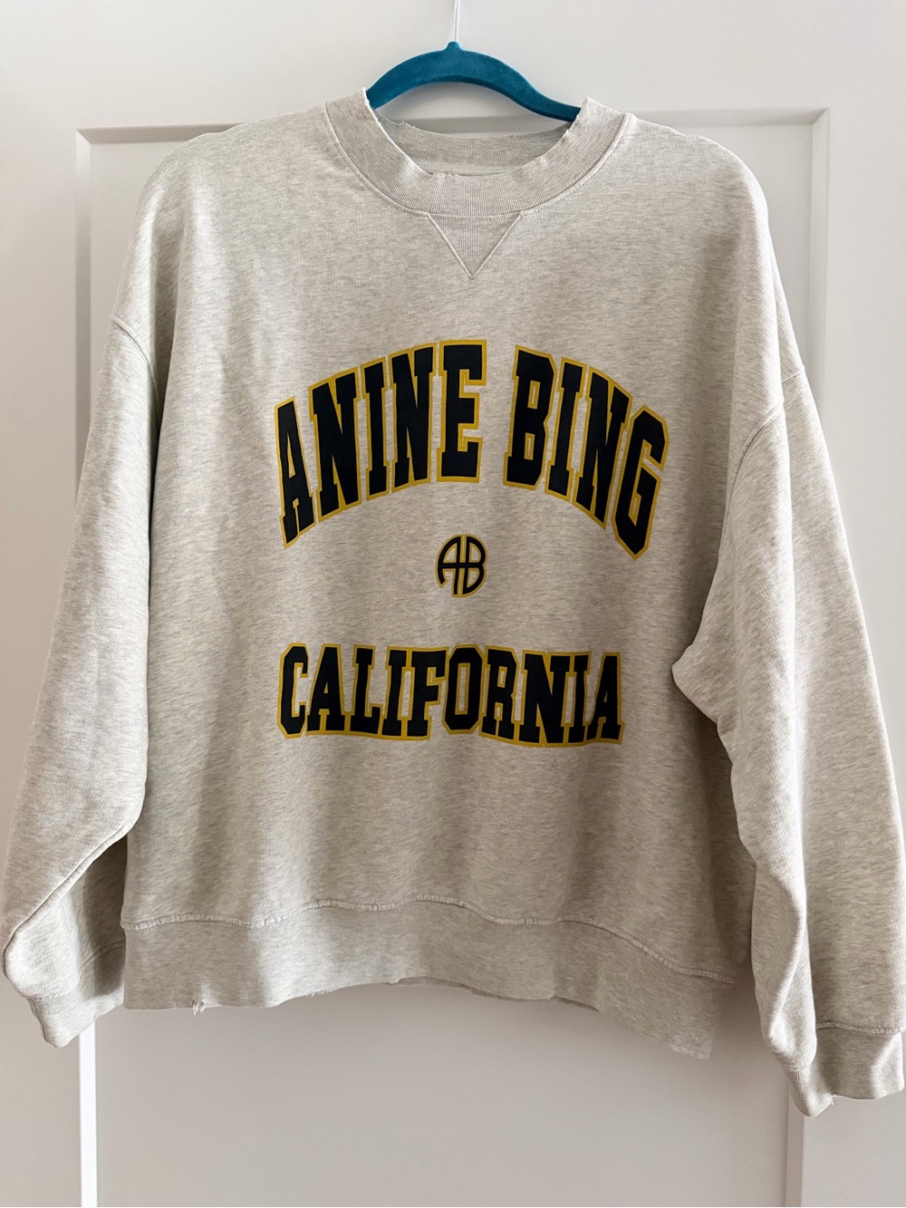 Anine Bing Jaci Sweatshirt in a heather grey size Medium - Picture 1 of 4